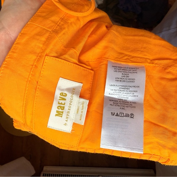 Anthropologie Orange Crop Tie Front Tank Top - Picture 4 of 5